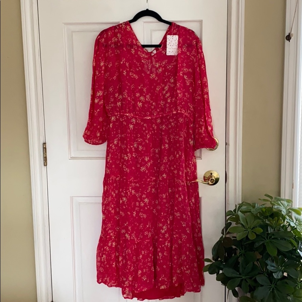 Free People floral midi dress.